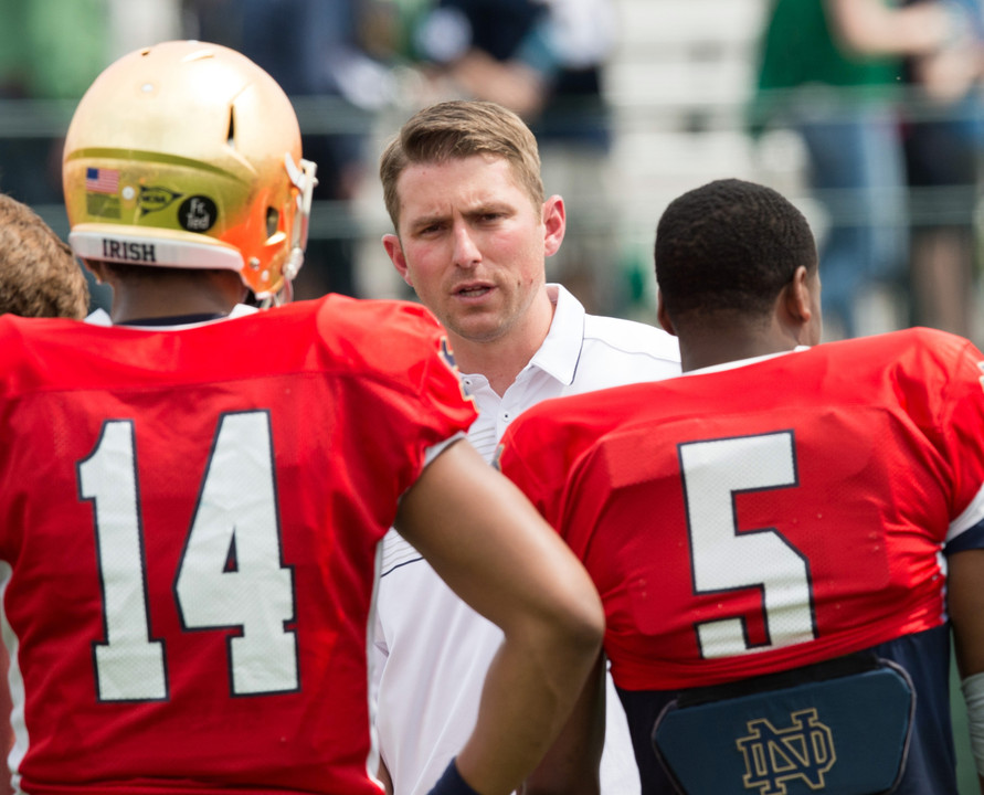 Prior to coming to Notre Dame, Mike Sanford made stops at Boise State, Stanford, Western Kentucky, Yale and UNLV.