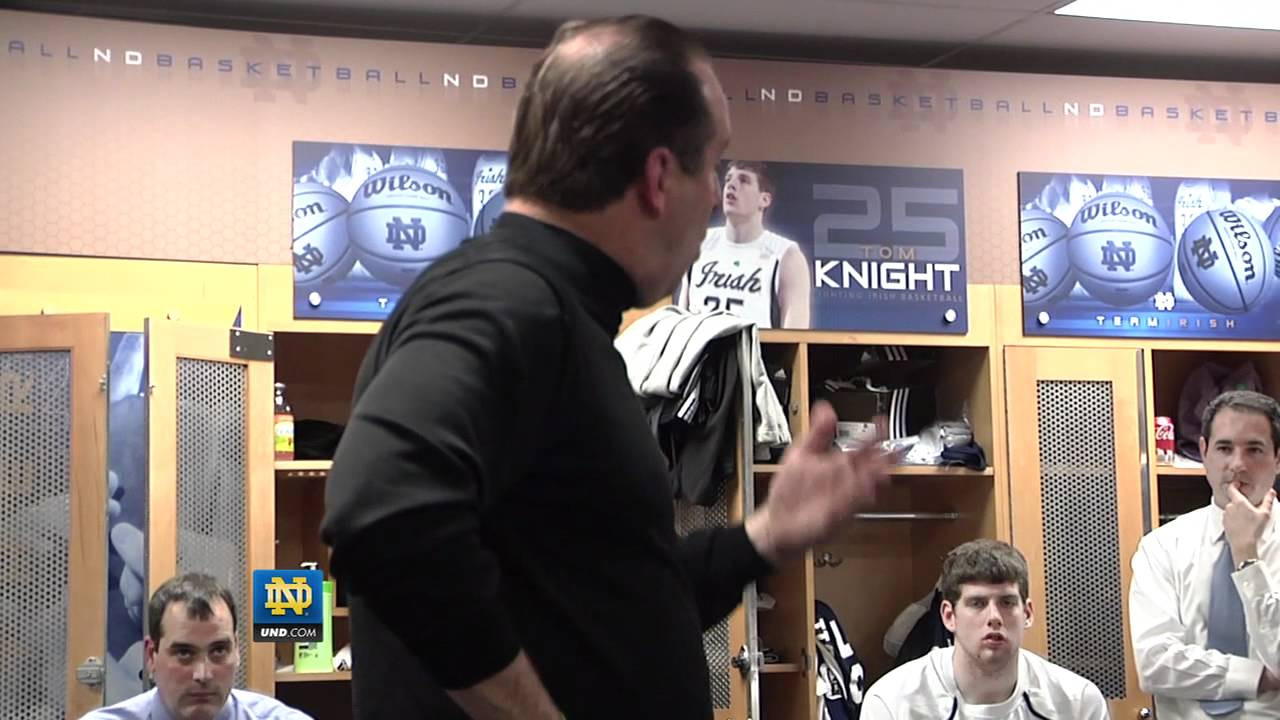 Notre Dame Head Coach Mike Brey DePaul Locker Room
