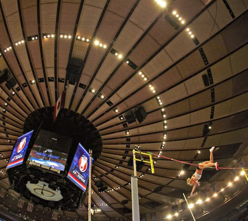 Former pole vaulter Mary Saxer appeared in Sports Illustrated recently in the Leading Off section.