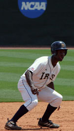 Senior centerfielder Alex Nettey closed his career with another solid day, playing stellar defense while batting 2-for-4 with a run scored (photo by Pete LaFleur).