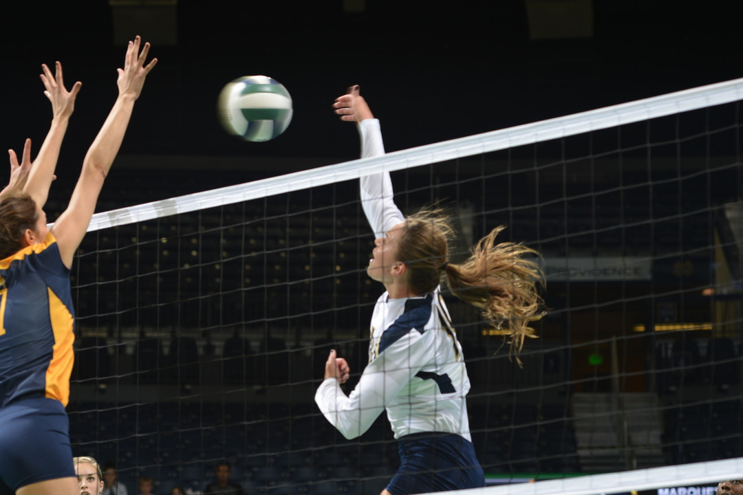 Junior Jeni Houser had five kills and two blocks in Friday night's 3-0 loss to UNC.