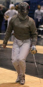 Mariel Zagunis - shown here in action at the 2005 NCAAs - added another gold medal to her collection by winning the 2005 Junior World Championship title (photo by Pete LaFleur).