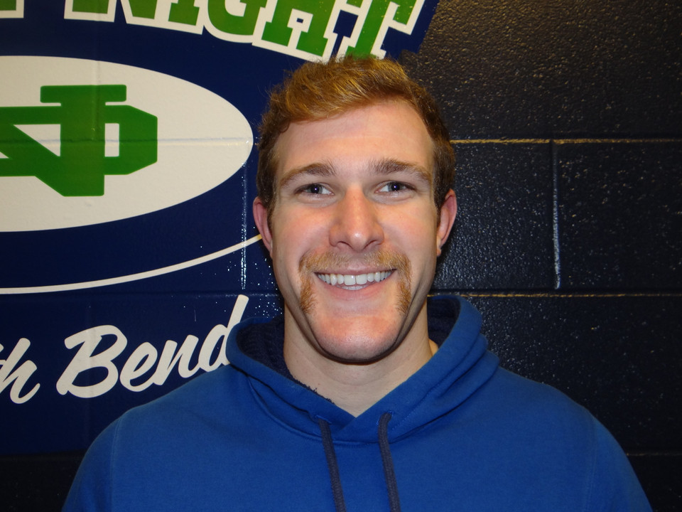 Senior defenseman Eric Johnson is spearheading Notre Dame hockey's Movember fundraising efforts.