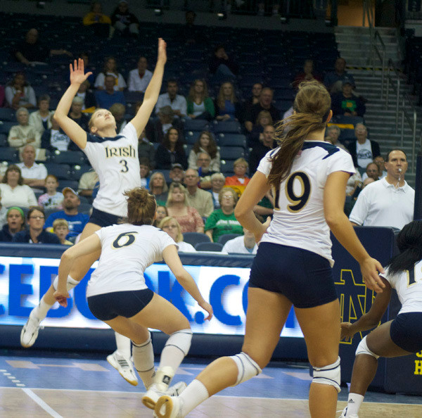 Andrea McHugh had 12 kills and 17 digs for Notre Dame Saturday night.