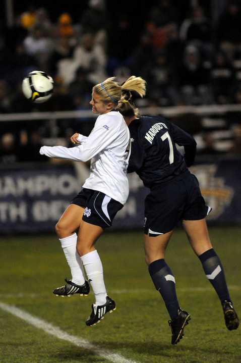 Sophomore forward Taylor Knaack scored for the third consecutive game, ringing up an important insurance goal less than five minutes into the second half as #1 Notre Dame downed 25th-ranked Marquette, 2-0 in a BIG EAST semifinal on Friday night at Alumni Field.