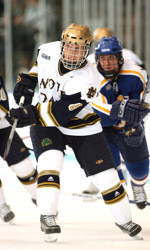 Josh Sciba's third-period power-play goal was Notre Dame's lone goal of the game in the 1-1 tie at Ohio State.