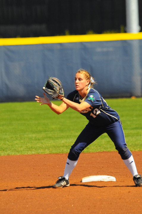 The first Irish homer in Melissa Cook Stadium was hit by freshman Katie Fleury, who sent another one out of the park in an 11-5 win against Wisconsin on Wednesday.
