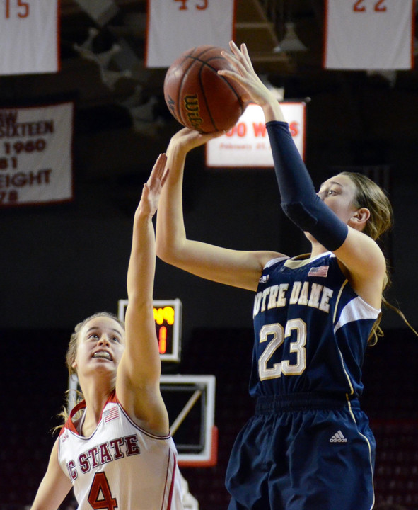 Sophomore guard Michaela Mabrey scored a game-high 16 points (on 6-of-7 shooting, the best by a Notre Dame player in the NCAA Tournament since 2001) in Saturday's first-round win over Robert Morris.