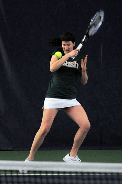 The #3 ranked team of Kali Krisik (pictured) and Kristy Frilling were defeated by UGA's Nadja Gilchrist and Chelsey Gulickson in straight sets 6-2, 6-1 in quarterfinal action.