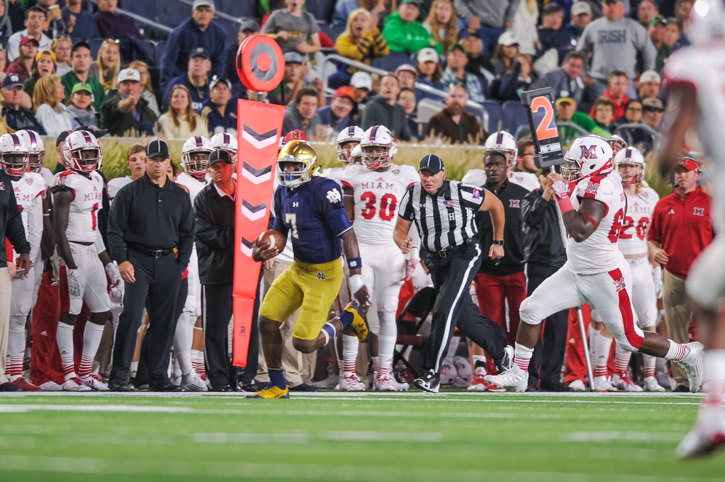 No. 22 Notre Dame def. Miami (Ohio), 52-17