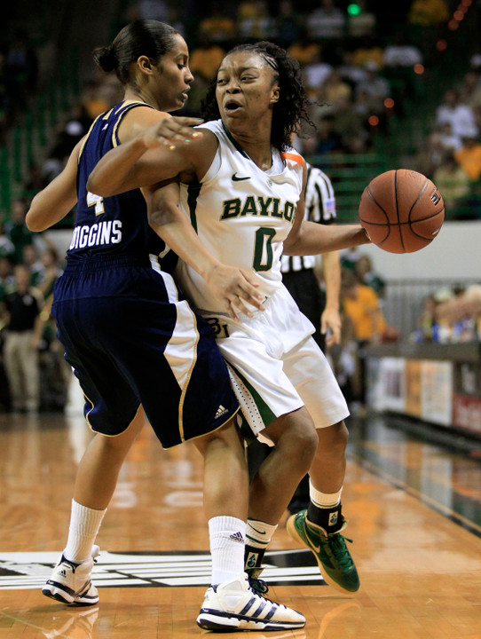 Skylar Diggins and Baylor's Odyssey Sims in the regular-season meeting