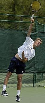 Junior Brett Helgeson enters Sunday's competition ranked 11th nationally in singles action.