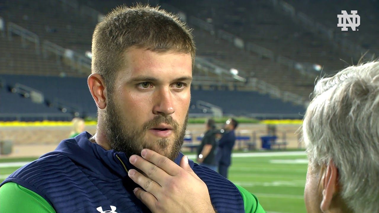 @NDFootball | Alex Bars Postgame Interview vs Michigan (2018)