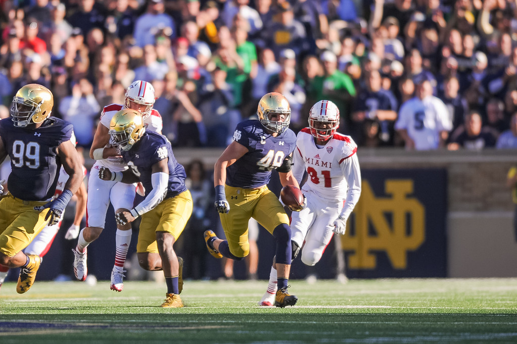 No. 22 Notre Dame def. Miami (Ohio), 52-17