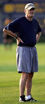 Head coach Bobby Clark has the Irish ranked nationally once again in 2007. (Photo by Matt Cashore)