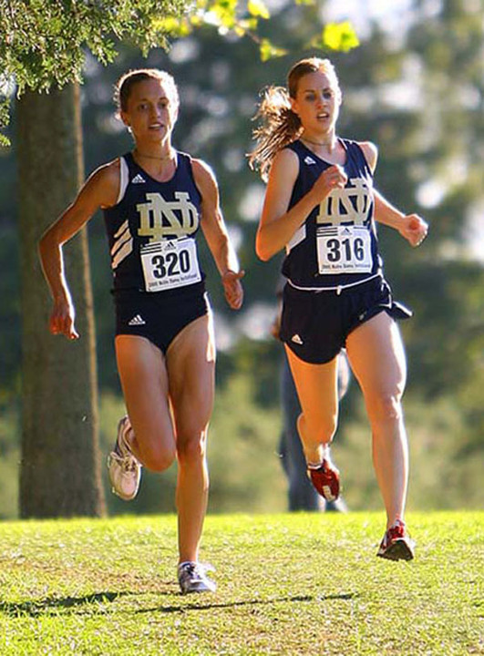 Senior All-Americans Stephanie Madia (left) and Molly Huddle (right) will lead the eighth-ranked Notre Dame women's cross country team into Saturday's Pre-National Meet in Terre Haute, Ind.