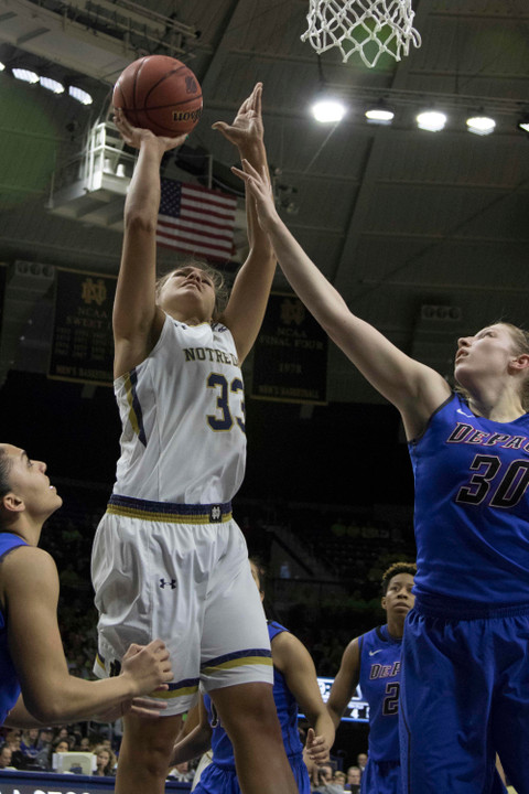 Freshman forward Kathryn Westbeld is averaging a team-high 8.5 rebounds per game through the first weekend of this year's NCAA Championship.