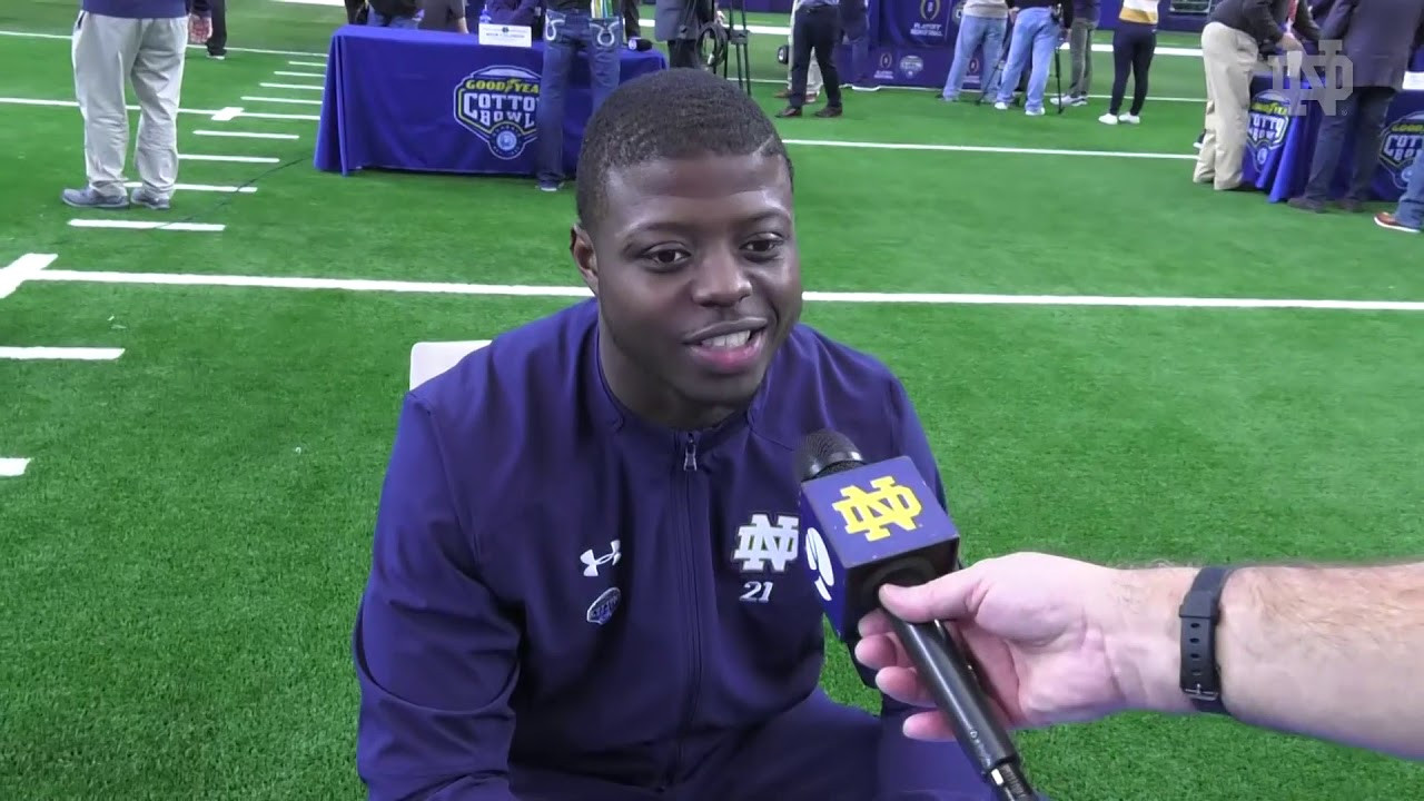 @NDFootball | Jalen Elliot Cotton Bowl Media Day (12.27.18)