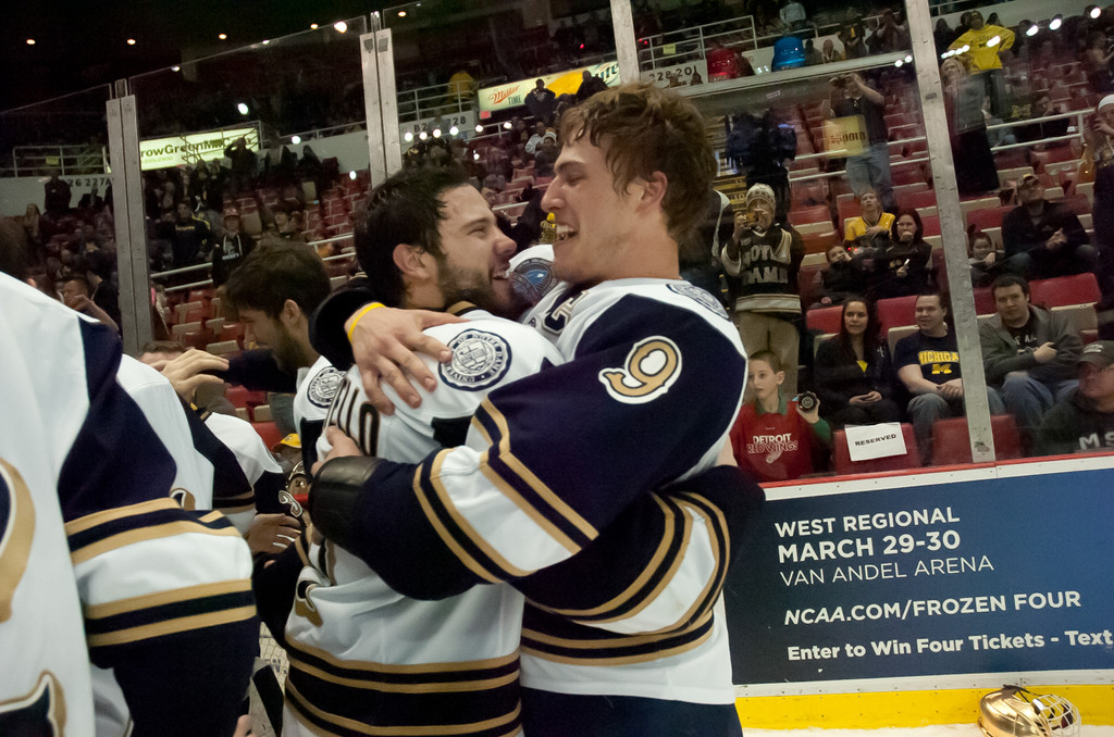 Notre Dame Men's Ice Hockey wins CCHA Championship over Michigan on 03-24-2013