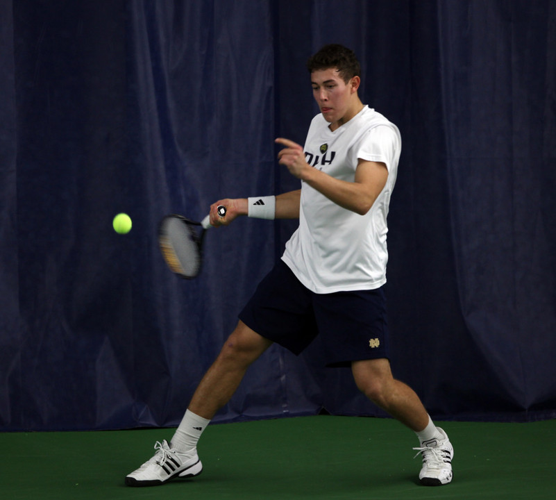 Blas Moros won at fifth singles for the Irish.