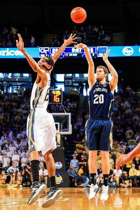 Austin Burgett has played in all 19 contests for the Irish and is averaging 3.5 points and 2.4 rebounds.