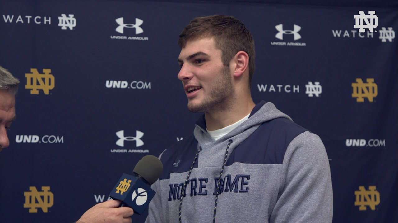 @NDFootball | Cole Kmet Post Practice Interview Virginia Tech Week (2018)
