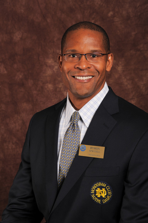While at Notre Dame, Spruell earned four monograms in football from 1984-87 as an offensive lineman, serving as co-captain of the 1987 team under head coach Lou Holtz.