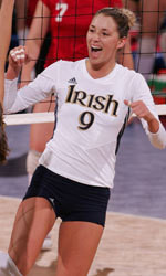 Senior MB Carolyn Cooper had 11 kills on .455 hitting to go with four blocks.