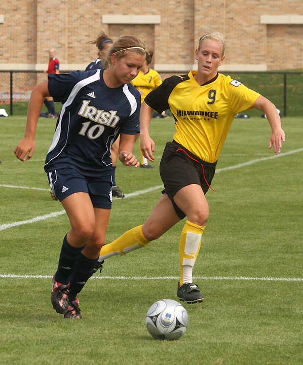 Freshman midfielder Lindsay Brown registered her first career point with a second-half assist in Notre Dame's 5-0 win over IUPUI in the first round of the NCAA Championship on Friday night at Alumni Stadium.