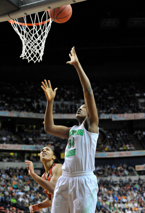 Senior forward/tri-captain Markisha Wright collected 12 points and nine rebounds in Notre Dame's 87-61 win over Maryland last April at the NCAA Women's Final Four in Nashville, Tennessee.