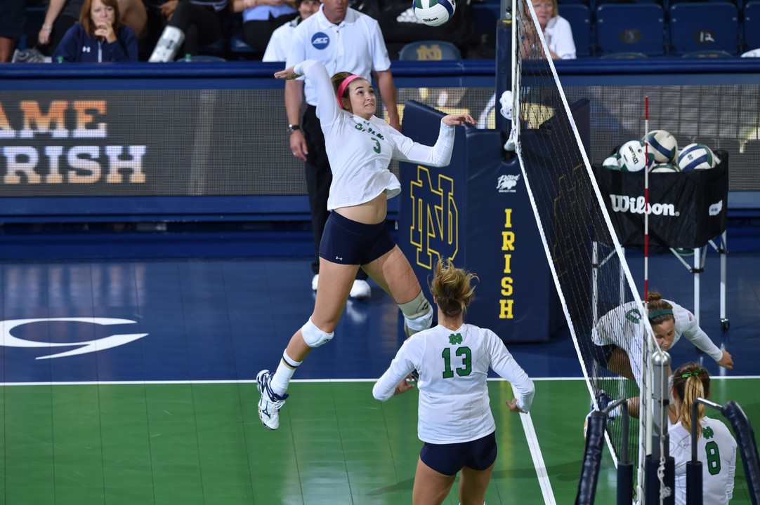 Freshman Sam Fry had a career night with 18 kills, eight blocks and two service aces while hitting .593 against Wake Forest.