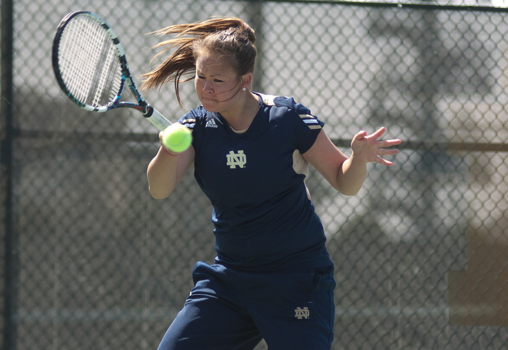 Senior Chrissie McGaffigan won her final regular season match Sunday at USF