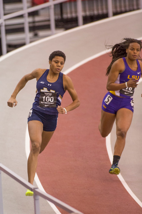 Freshman Parker English has already cracked the top 10 of both Notre Dame indoor and outdoor performance lists in the 400 meters.
