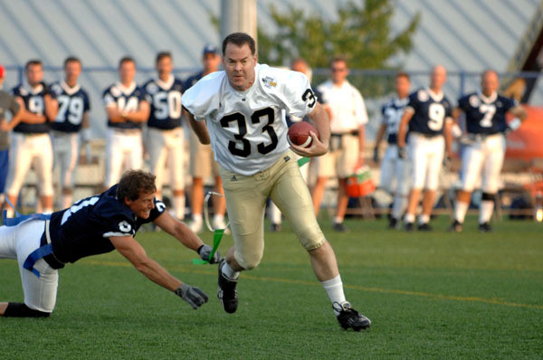 Campers take part in the annual Blue-Gold Fantasy Football Game.
