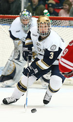 Junior defenseman Brett Blatchford was named the CCHA defensive player of the week for the second week in a row after helping Notre Dame to a weekend sweep of Bowling Green.