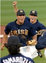 Greg Lopez (left), Ross Brezovsky and their Irish teammates will be cheering for their respective intrasquad teams during the annual Blue-Gold series (Oct. 4-6).