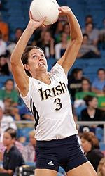Junior Kellly Burrell helped lead Notre Dame to its second-highest hitting percentage of the season and its 100th BIG EAST victory.