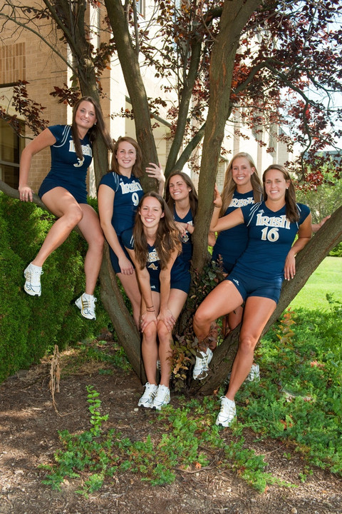The 2009 Notre Dame volleyball senior class (l-r): Christina Kaelin, Megan Fesl, Serinity Phillips, Jamel Nicholas, Kim Kristoff and Tara Enzweiler
