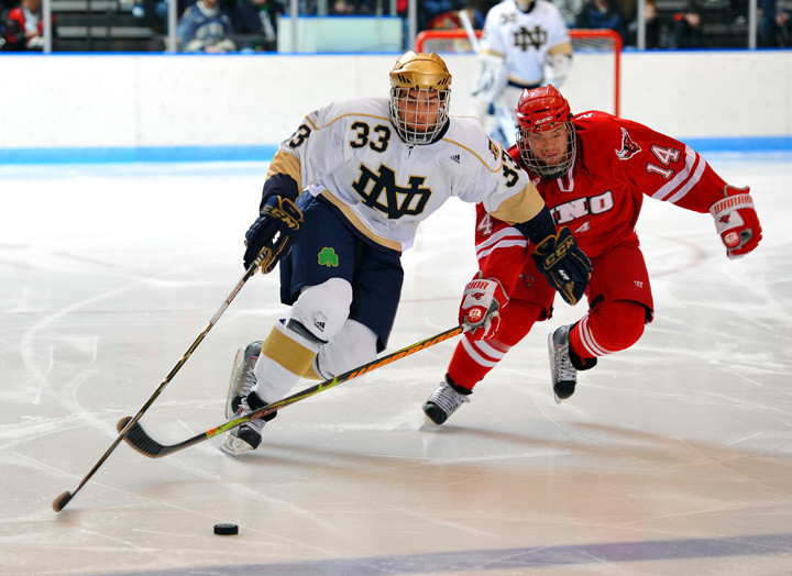 Junior defenseman Joe Lavin picked up a pair of assists in Notre Dame's 5-3 loss to Nebraska-Omaha.