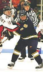 Junior center Josh Sciba picked up his first career hat trick in Notre Dame's 9-4 win over Bowling Green.