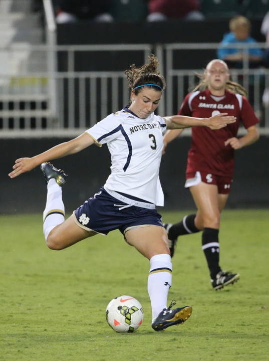 Sophomore midfielder Morgan Andrews scored twice, including the game-winning penalty kick with 2:23 left to give #19/13 Notre Dame a 2-1 victory over Toledo on Sunday afternoon at Alumni Stadium.