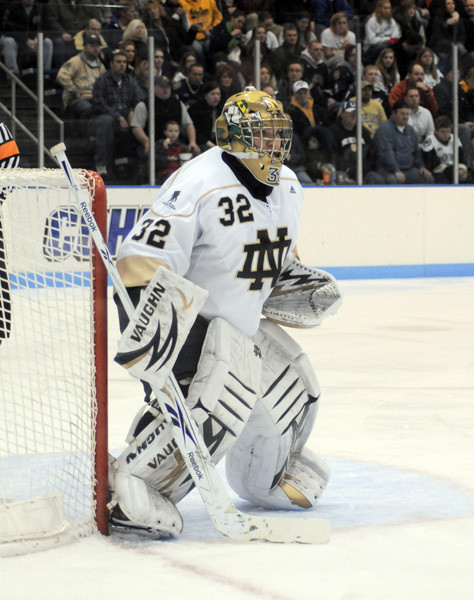 Sophomore goaltender Mike Johnson stopped 29-of-30 shots in Notre Dame's 4-1 win at Ohio State.