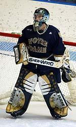 David Brown and his Notre Dame teammates will get their first taste of game action on Sat., Oct. 8 when the Irish icers faceoff in the annual Blue-Gold game.