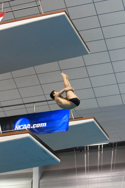 Sophomore diver Joe Coumos left his mark on the Rolfs Aquatic record board Saturday, breaking the school record in the 3-meter event.