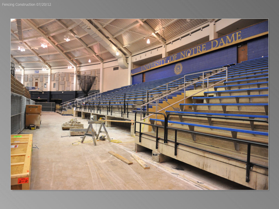Photos of ongoing construction in the fencing facilities