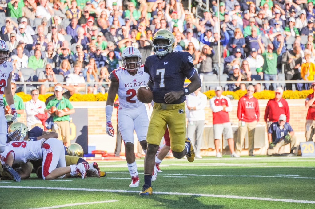No. 22 Notre Dame def. Miami (Ohio), 52-17