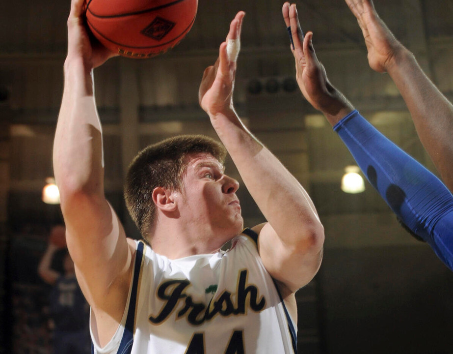 Luke Harangody puts up a shot during the first half.