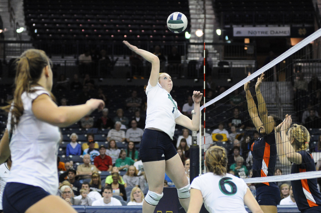 Senior Andie Olsen had nine kills in Friday night's loss to Clemson.