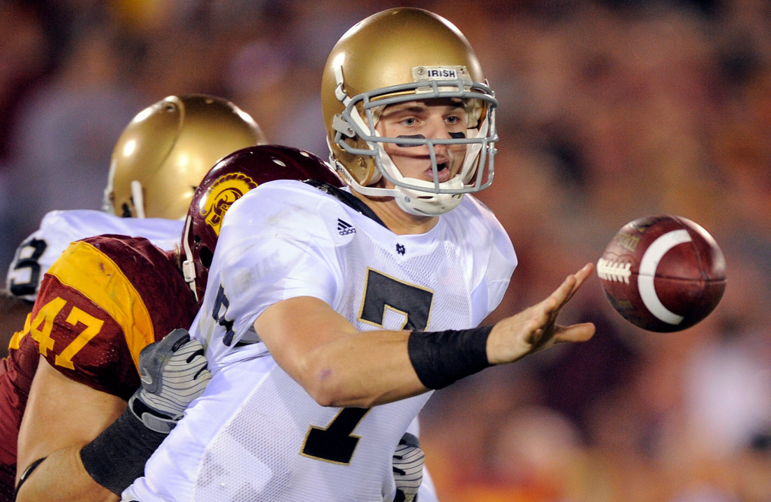 Jimmy Clausen finished 11-of-22 passing.
