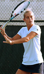 Sophomore Brook Buck, nationally-ranked in both singles and doubles, prevailed in both of her matches on Friday.